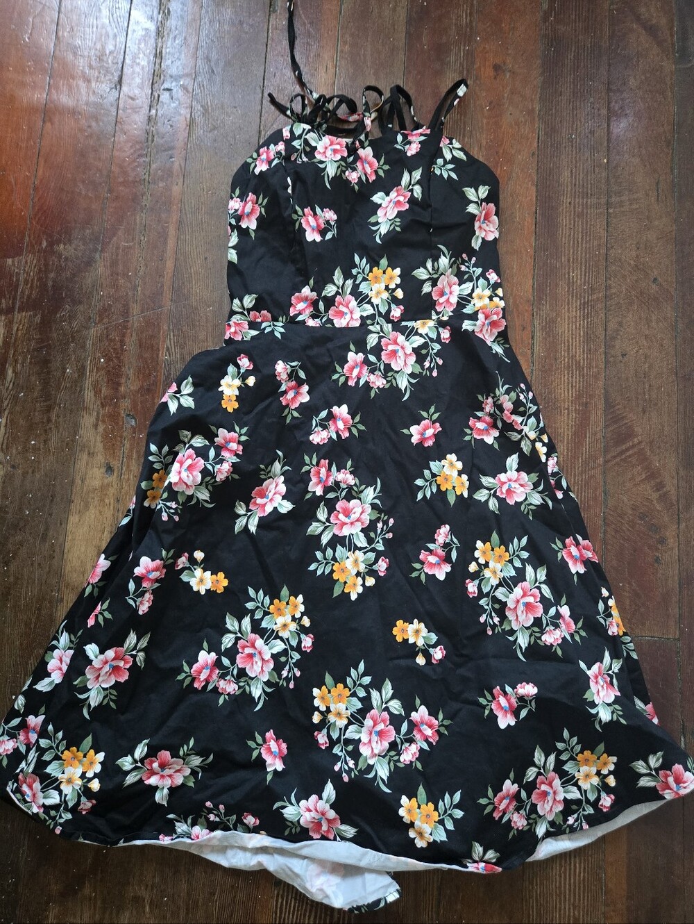 Floral Black Summer Dress